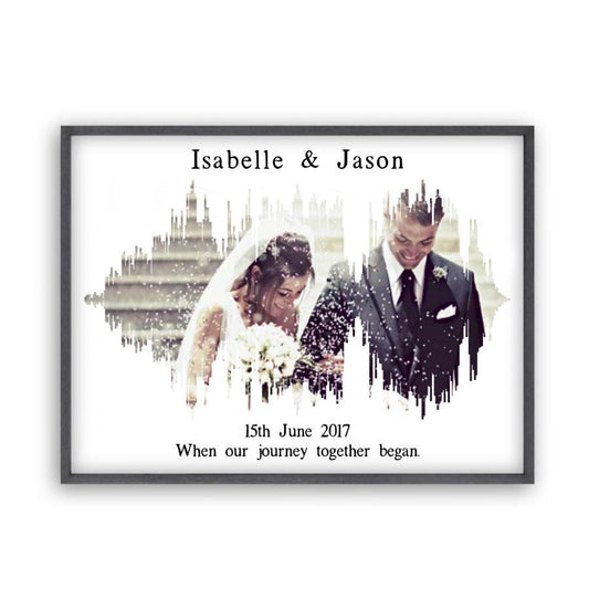 Personalised Photo Sound Wave Wedding Anniversary Print - Blim & Blum
