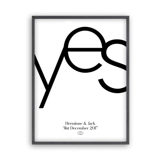 Personalised Yes Engagement Print - Blim & Blum