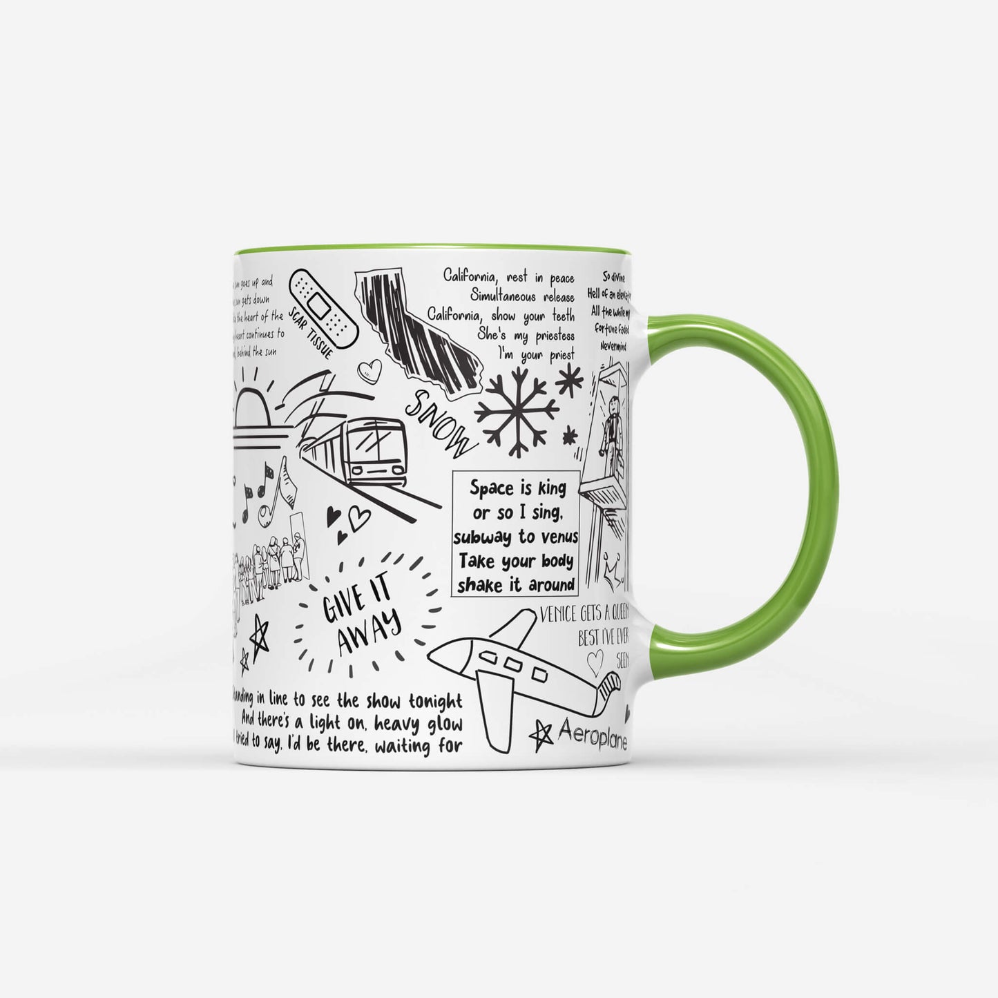 Red Hot Chili Peppers Doodle Lyrics Mug