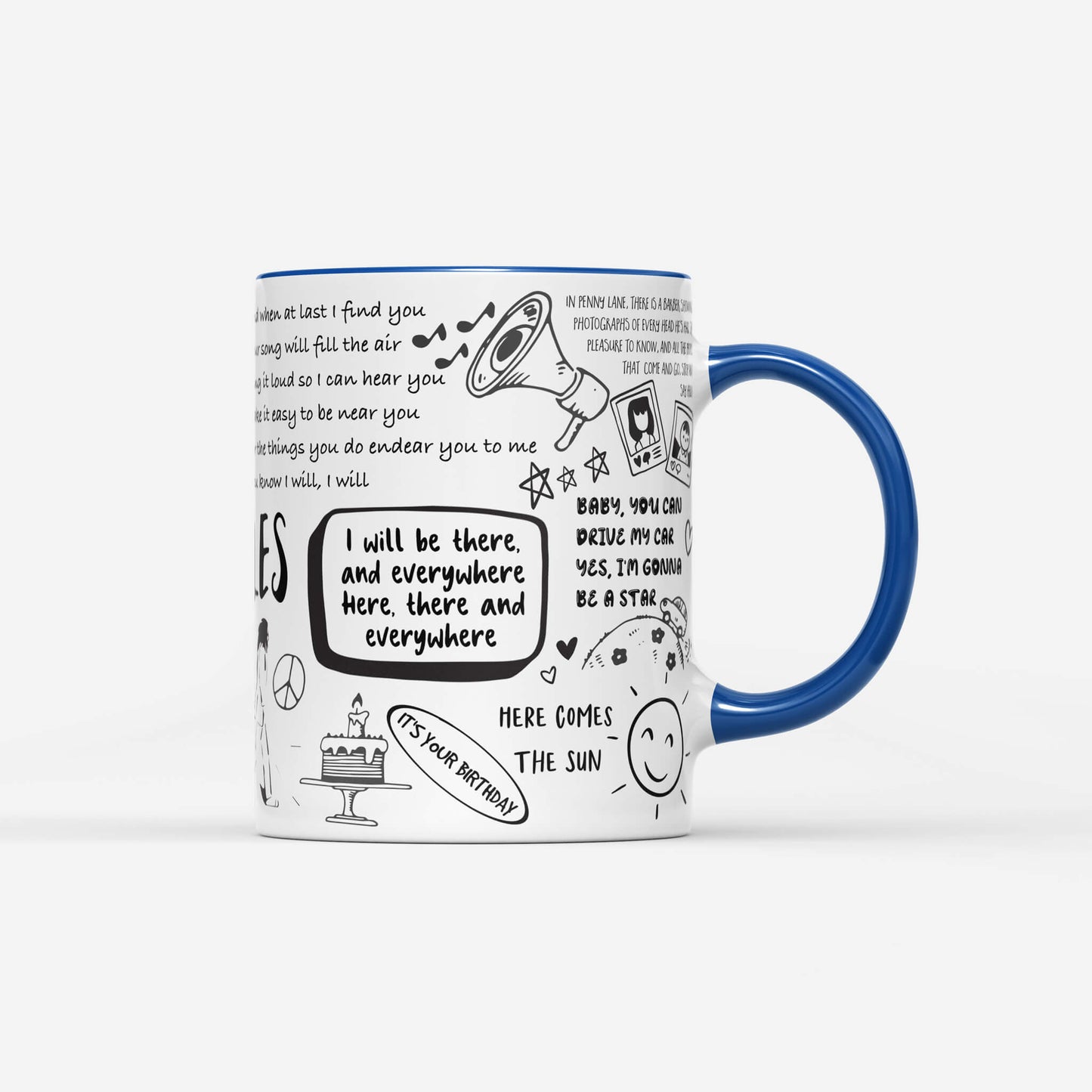 The Beatles Doodle Lyrics Mug
