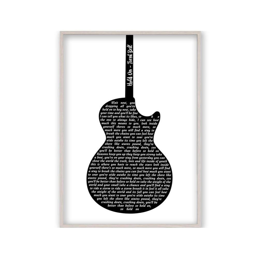 Personalised Guitar Lyrics Print