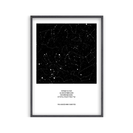 Personalised Night Sky Star Map Print