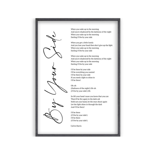 Personalised Song Lyrics Script Print