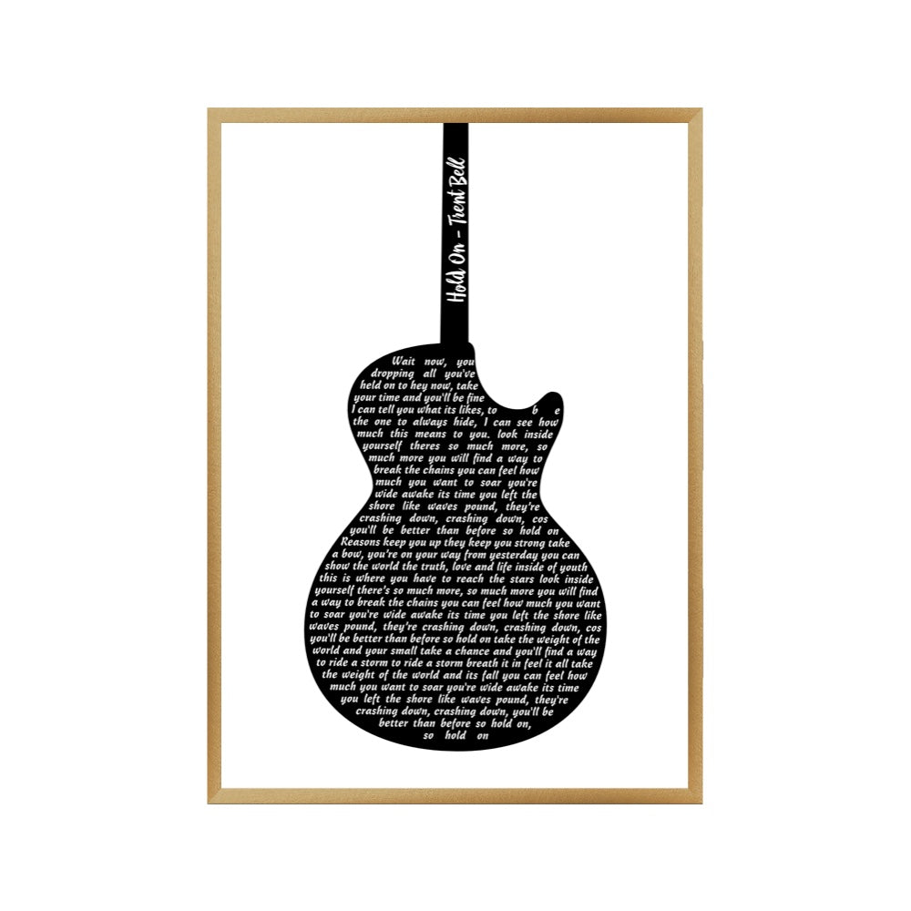 Personalised Guitar Lyrics Print