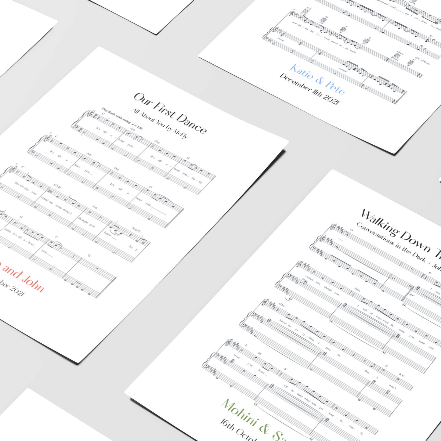 Personalised Song Sheet Music Print