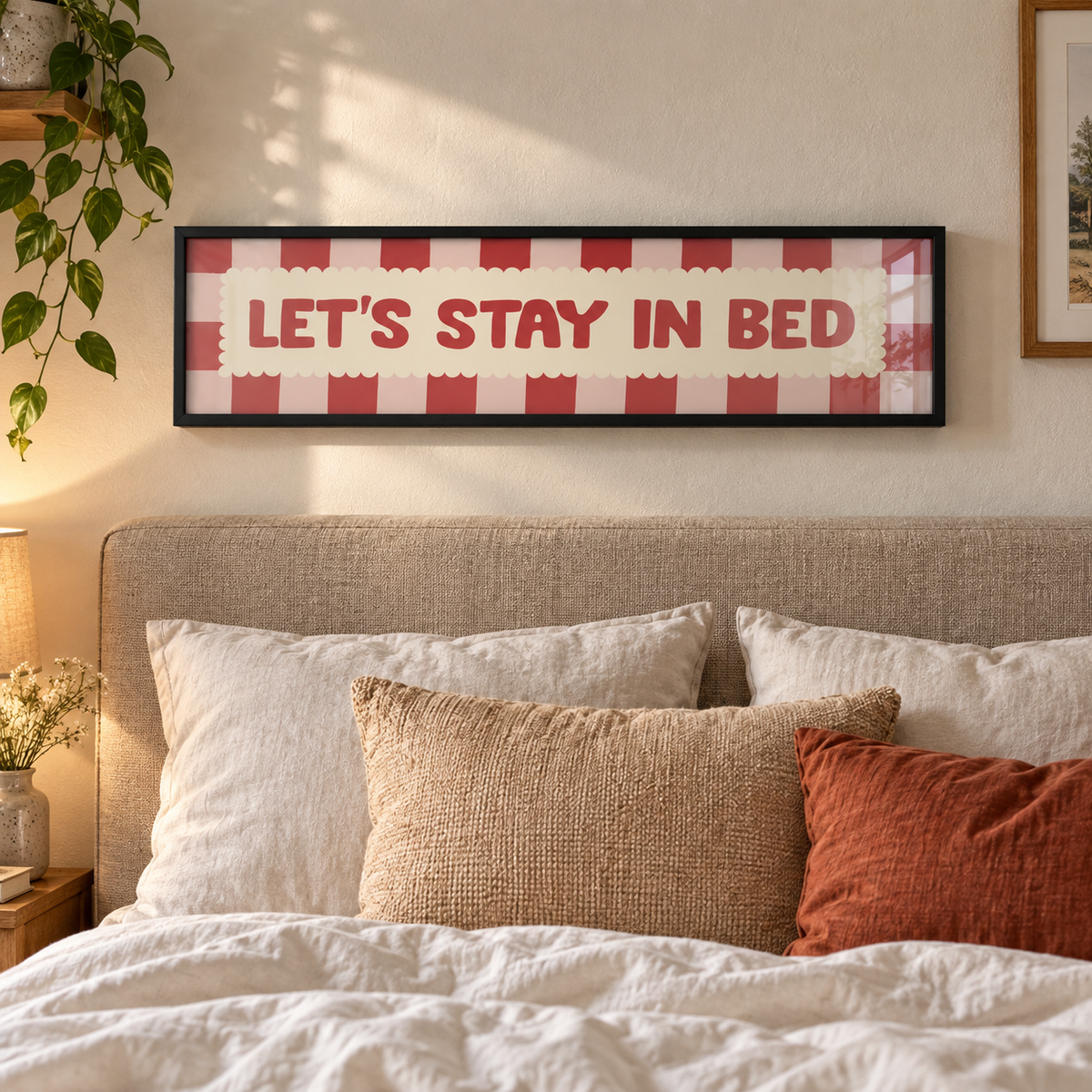 BB panorama natural 2026 | lets-stay-in-bed-panoramic-print | close