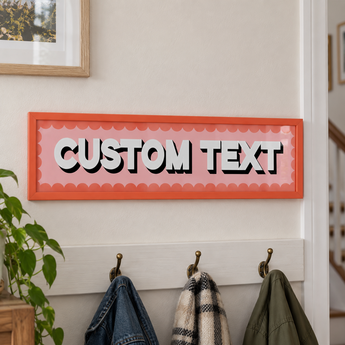 Custom Text Panoramic Print in a room setting