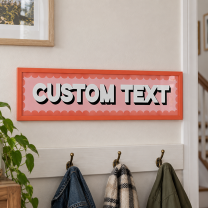 Custom Text Panoramic Print in a room setting