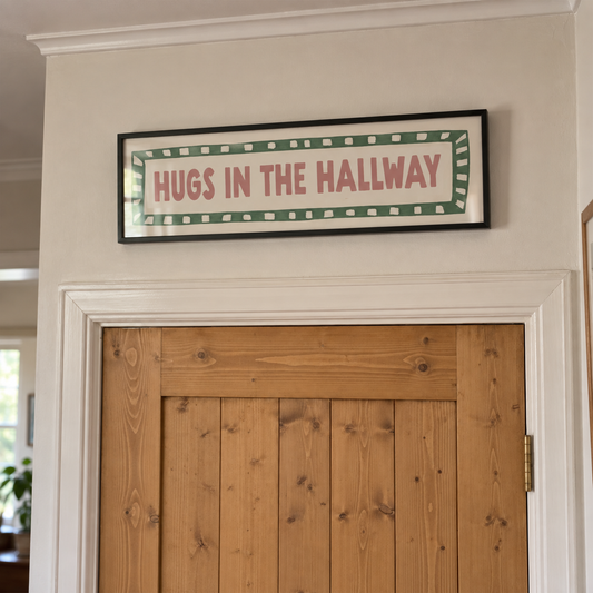 BB panorama natural 2026 | hugs-in-the-hallway-panoramic-print-funny-hallway-wall-art | close