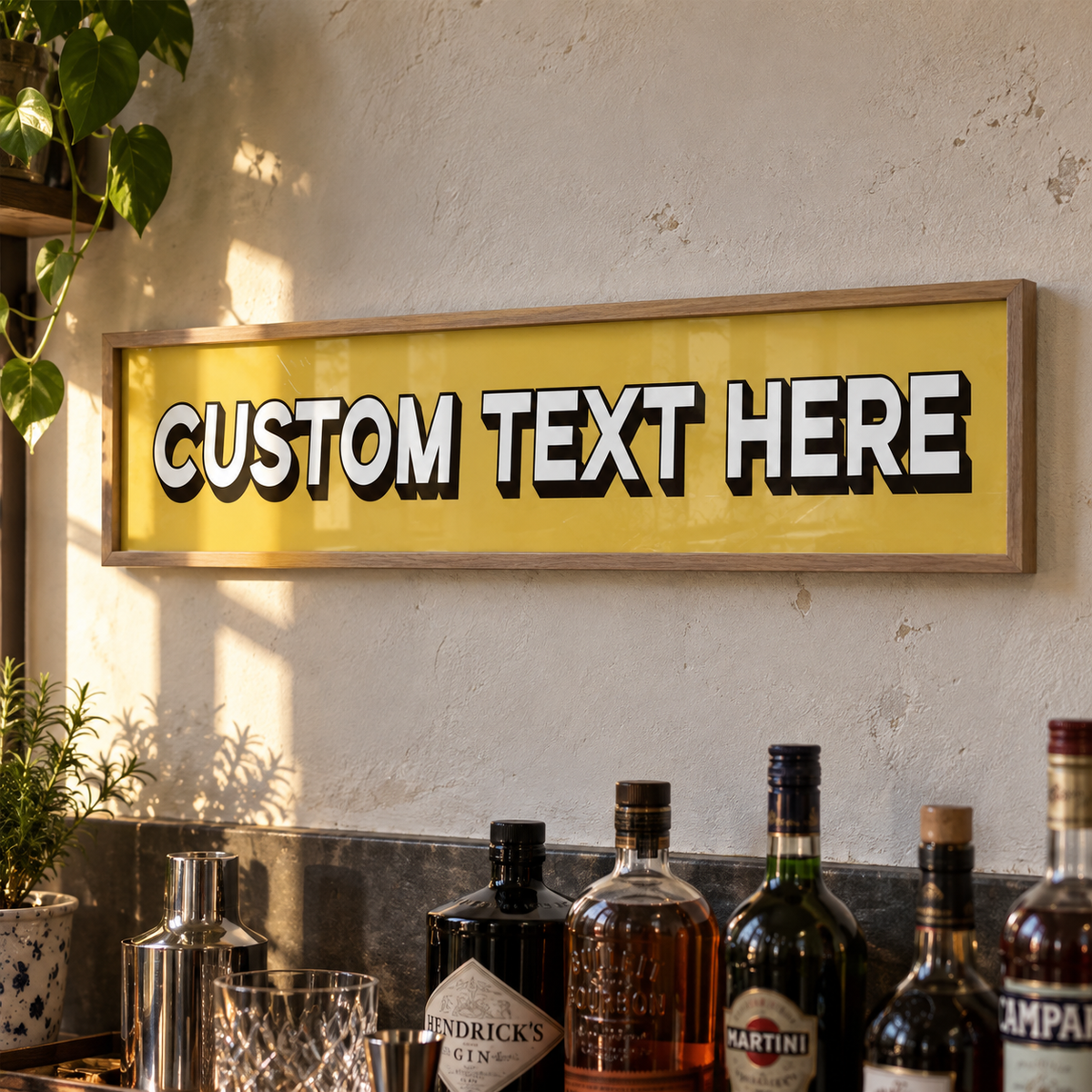 Custom Text Panoramic Print in a room setting