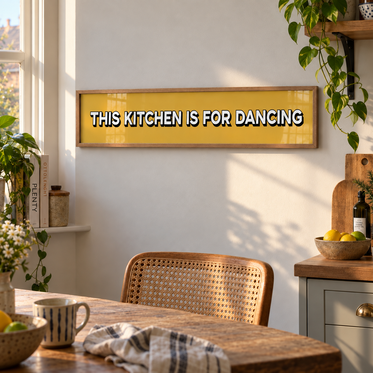 BB panorama natural 2026 | this-kitchen-is-for-dancing-panoramic-print | setting