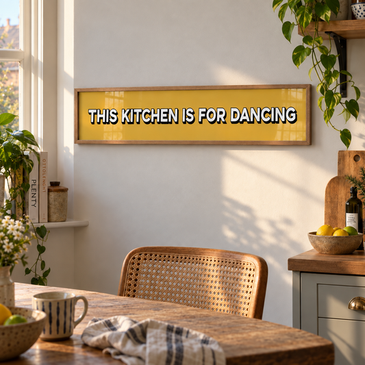 BB panorama natural 2026 | this-kitchen-is-for-dancing-panoramic-print | setting