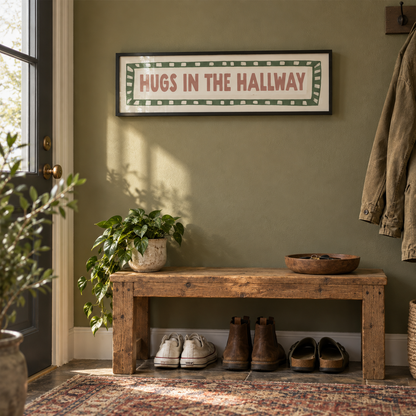 BB panorama natural 2026 | hugs-in-the-hallway-panoramic-print-funny-hallway-wall-art | setting