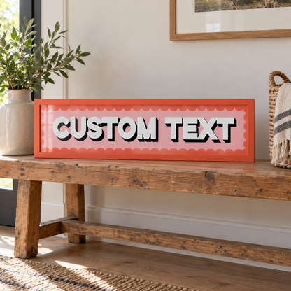 Custom Text Panoramic Print in a room setting