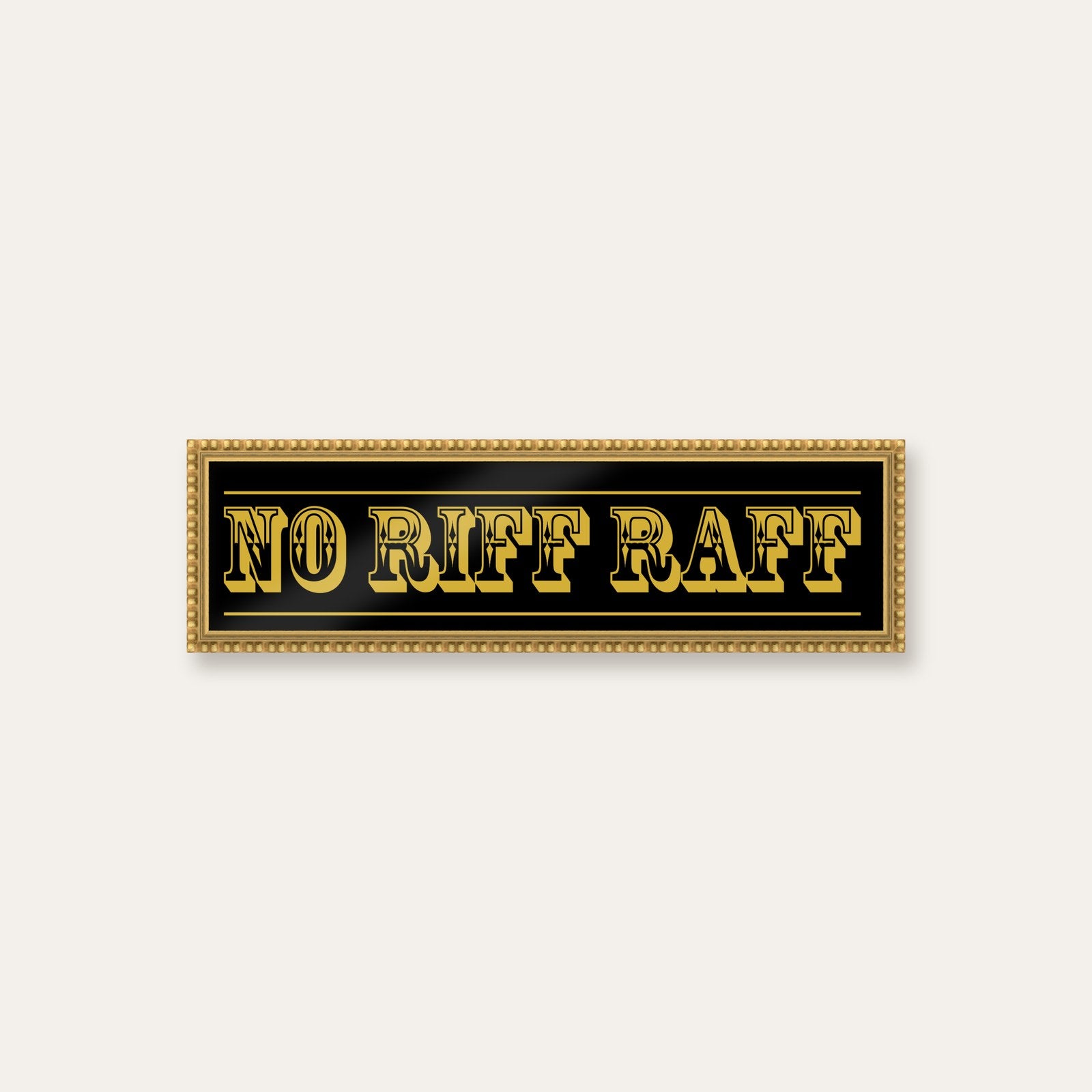 No Riff Raff panoramic print in a gold bobbin frame