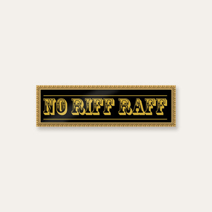 No Riff Raff panoramic print in a gold bobbin frame