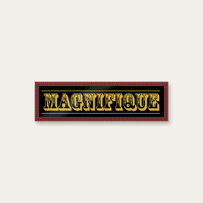 Magnifique panoramic print in a dark red bobbin frame