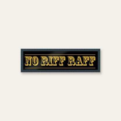 No Riff Raff panoramic print in a midnight blue bobbin frame