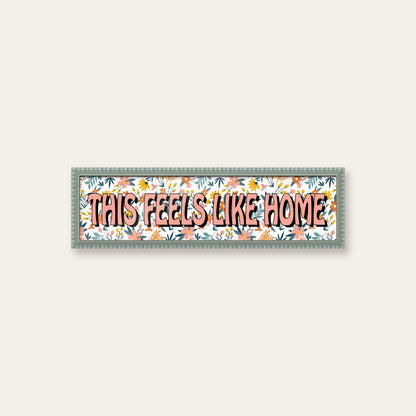 This Feels Like Home panoramic print in a pale grey bobbin frame