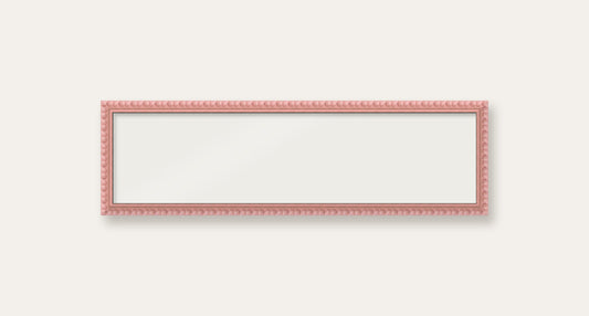Pink bobbin panoramic frame, 60cm x 15cm, frame only