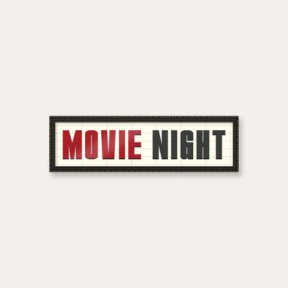 Movie Night panoramic print in a black bobbin frame