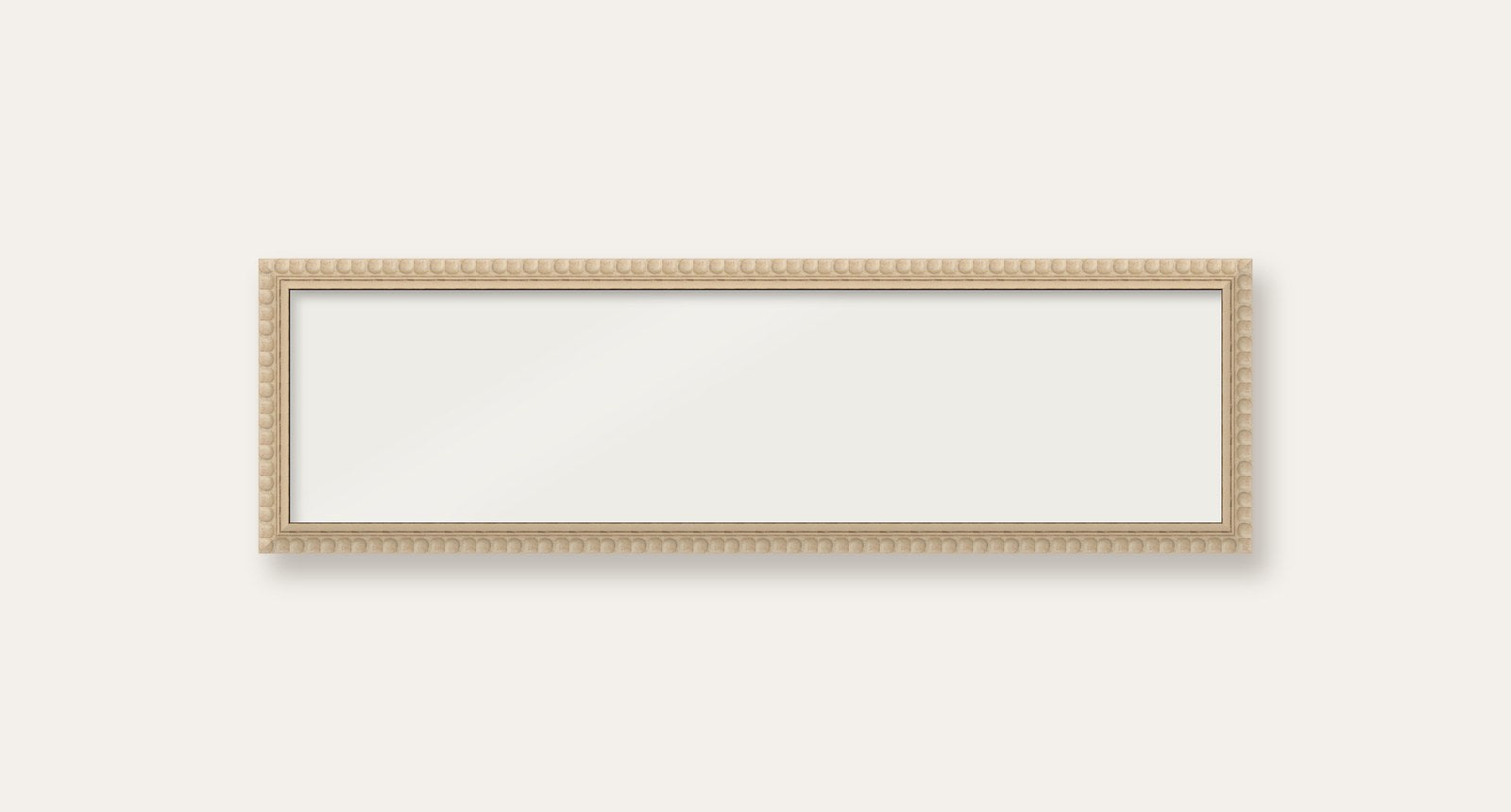 Cream bobbin panoramic frame, 60cm x 15cm, frame only