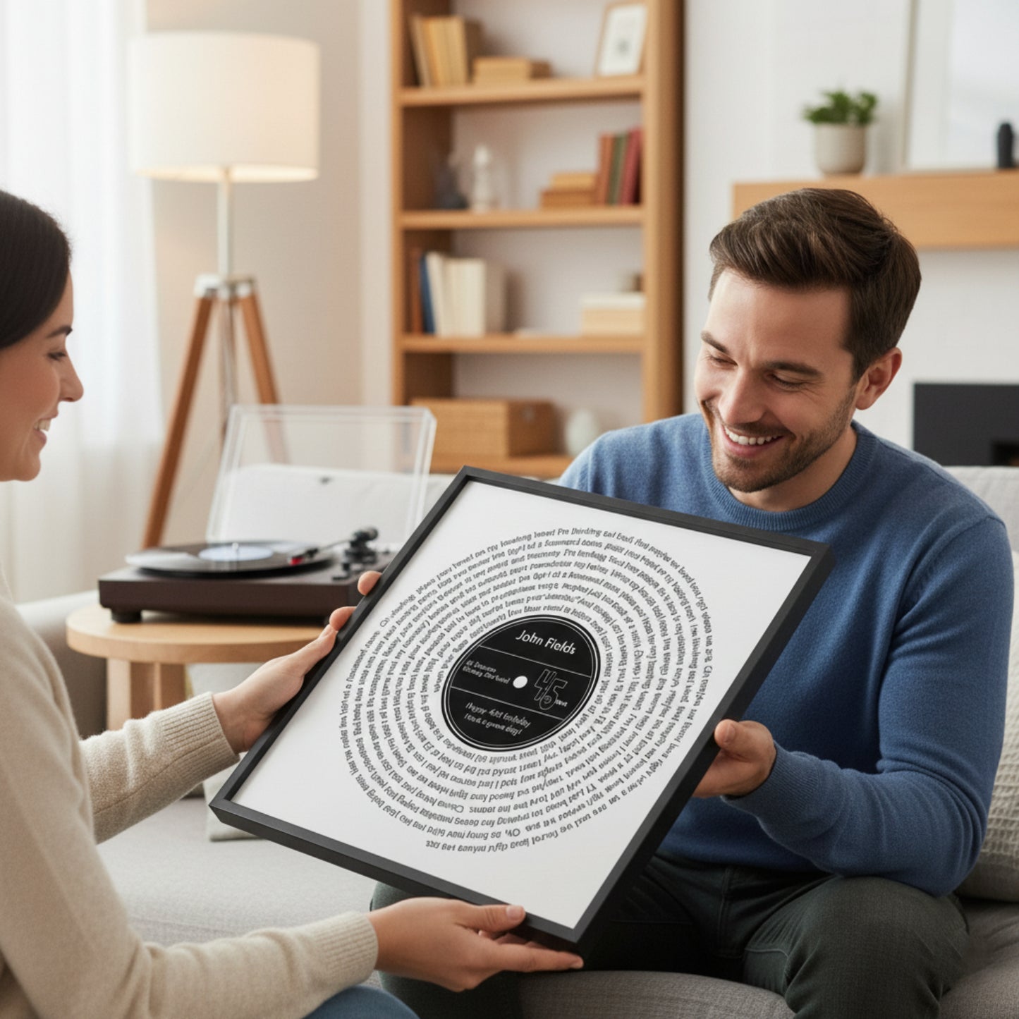 Personalised Vinyl Song Lyrics Record Print