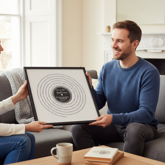 Personalised Wedding Song Lyrics Vinyl Print