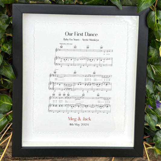 Personalised Sheet Music Handmade Sustainable Paper