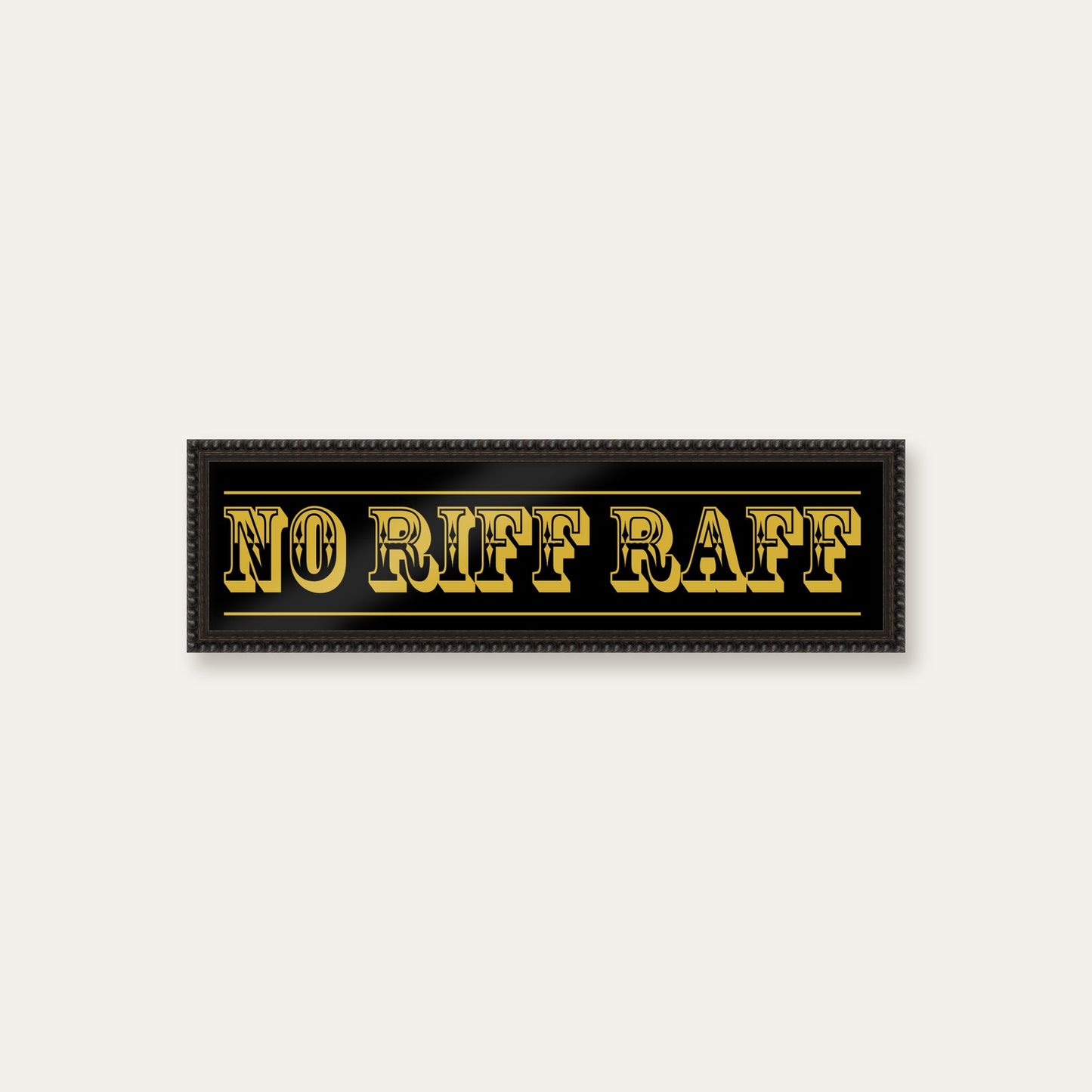 No Riff Raff panoramic print in a black bobbin frame