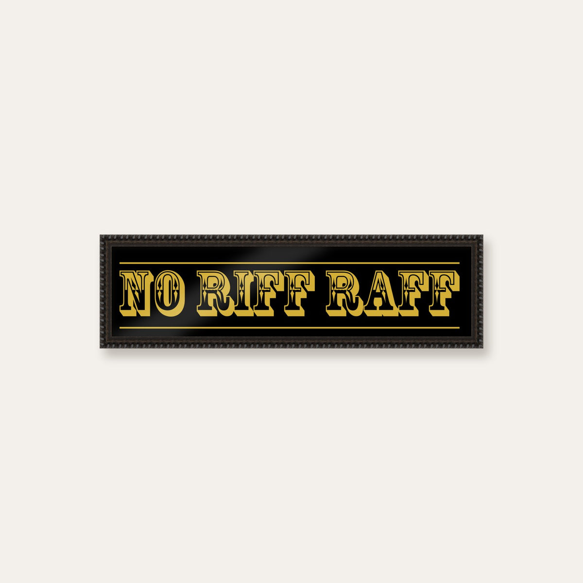 No Riff Raff panoramic print in a black bobbin frame