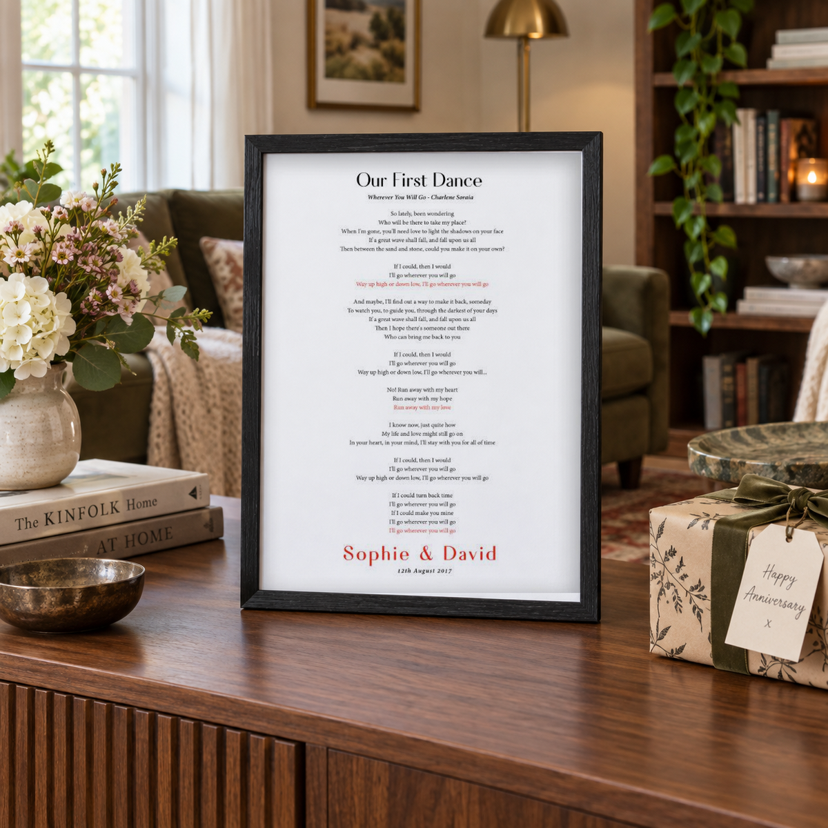 BB anniversary lifestyle 2026 | personalised-first-dance-wedding-lyrics-print | wide