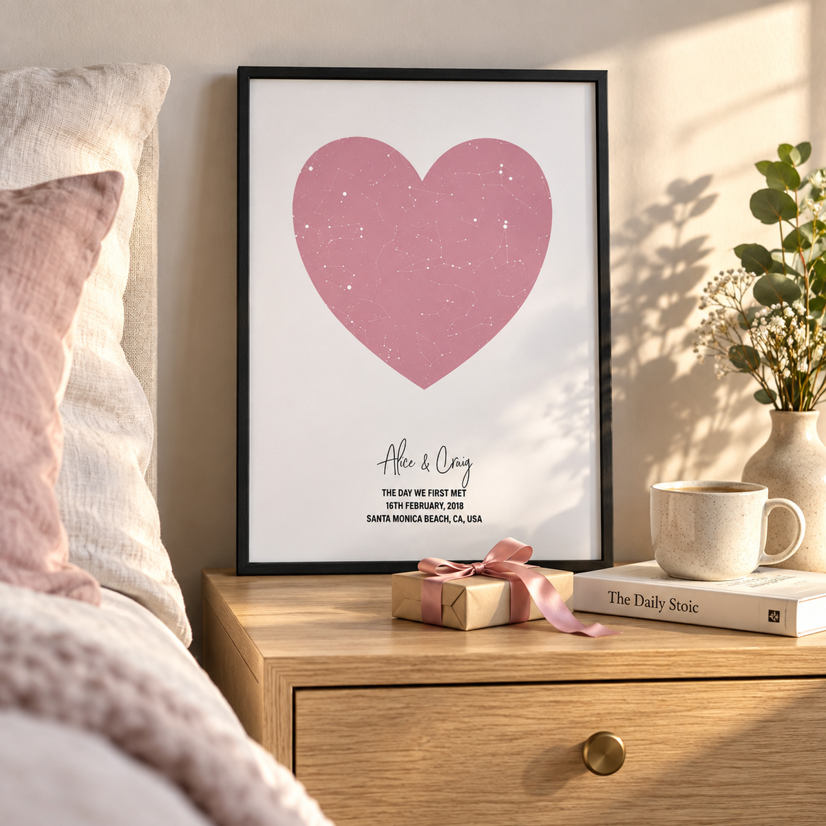 BB anniversary lifestyle 2026 | personalised-heart-star-map-print | wide