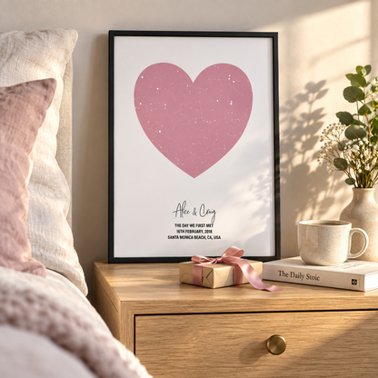 BB anniversary lifestyle 2026 | personalised-heart-star-map-print | wide