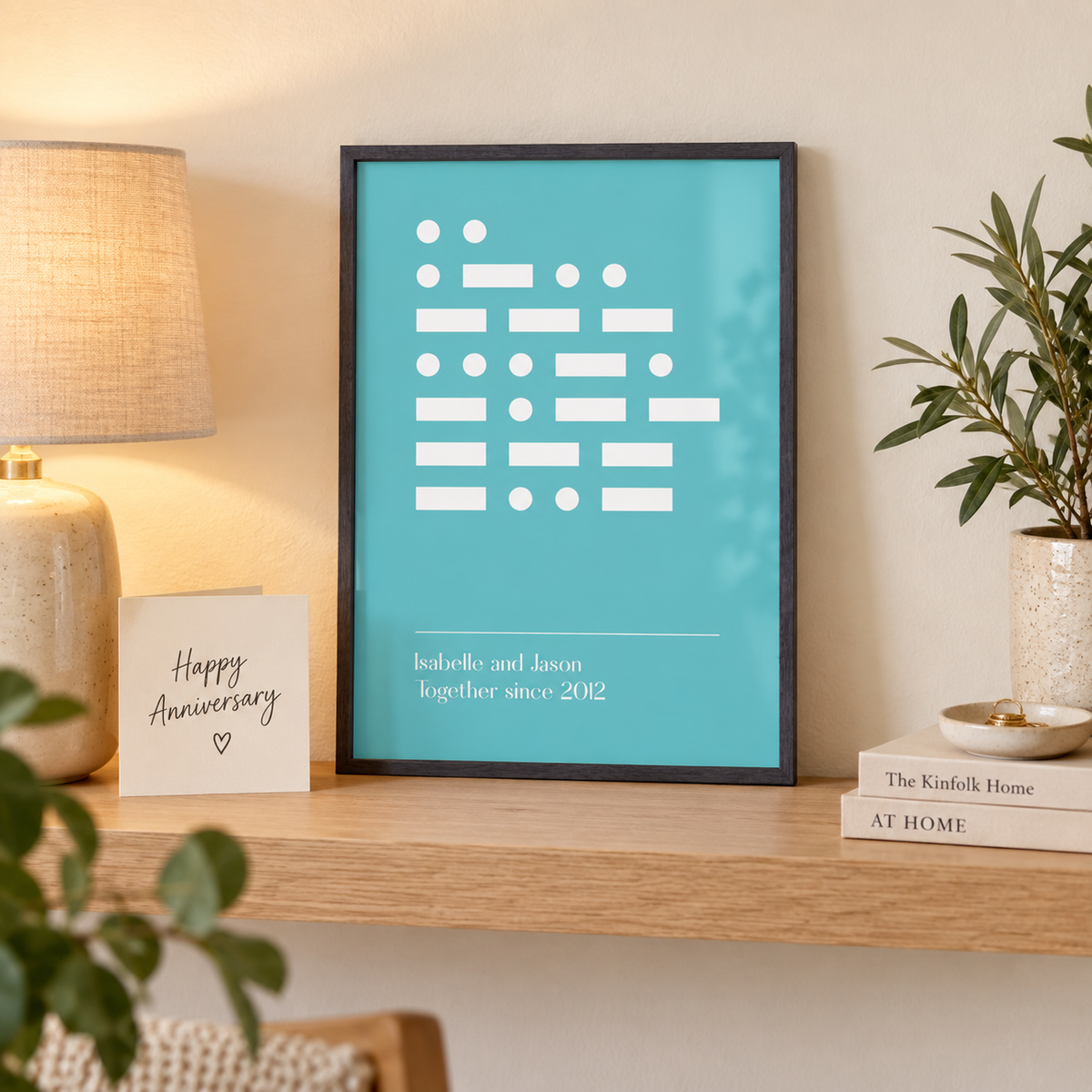 BB anniversary lifestyle 2026 | personalised-morse-code-message-print | wide