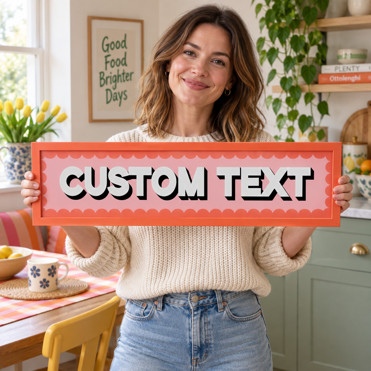 Custom Text Panoramic Print in a room setting