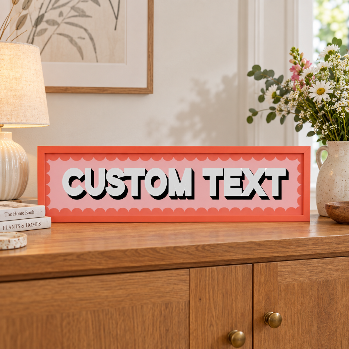 Custom Text Panoramic Print in a room setting