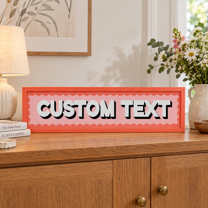 Custom Text Panoramic Print in a room setting