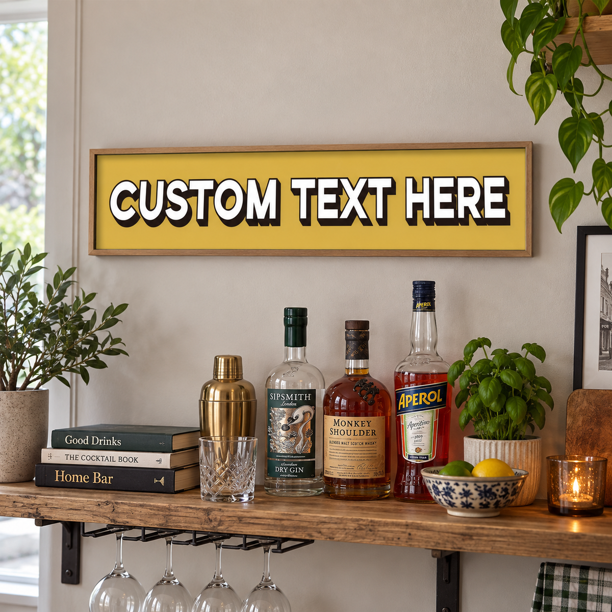 Custom Text Panoramic Print in a room setting