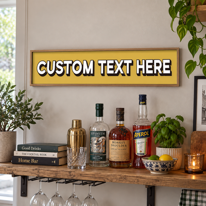 Custom Text Panoramic Print in a room setting
