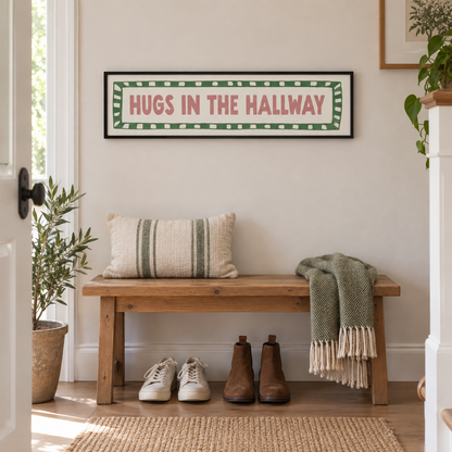 BB panorama 2026 | hugs-in-the-hallway-panoramic-print-funny-hallway-wall-art | setting