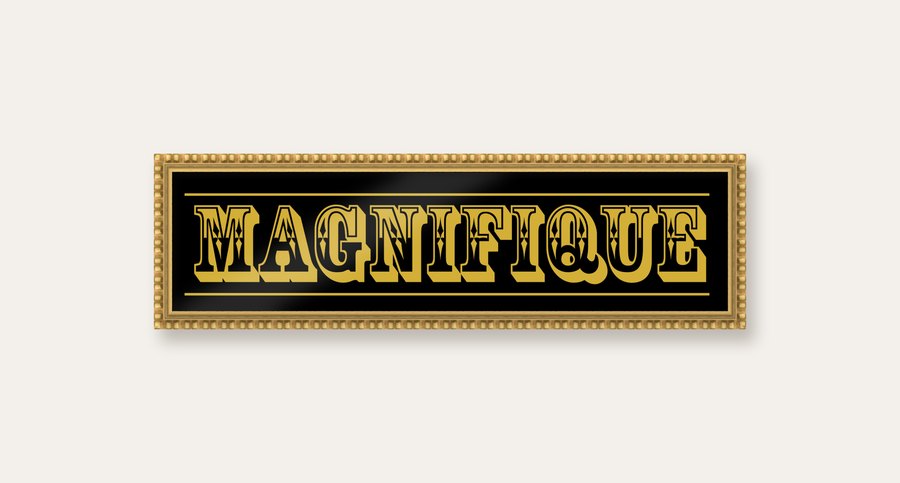 Magnifique panoramic print in a gold bobbin frame