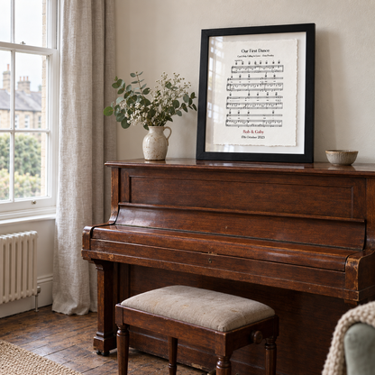 Personalised Sheet Music Handmade Sustainable Cotton Paper — wider lifestyle view