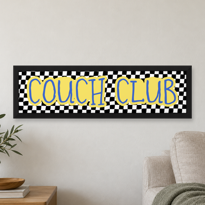 Couch Club Panoramic Print — close lifestyle view, matt black wood