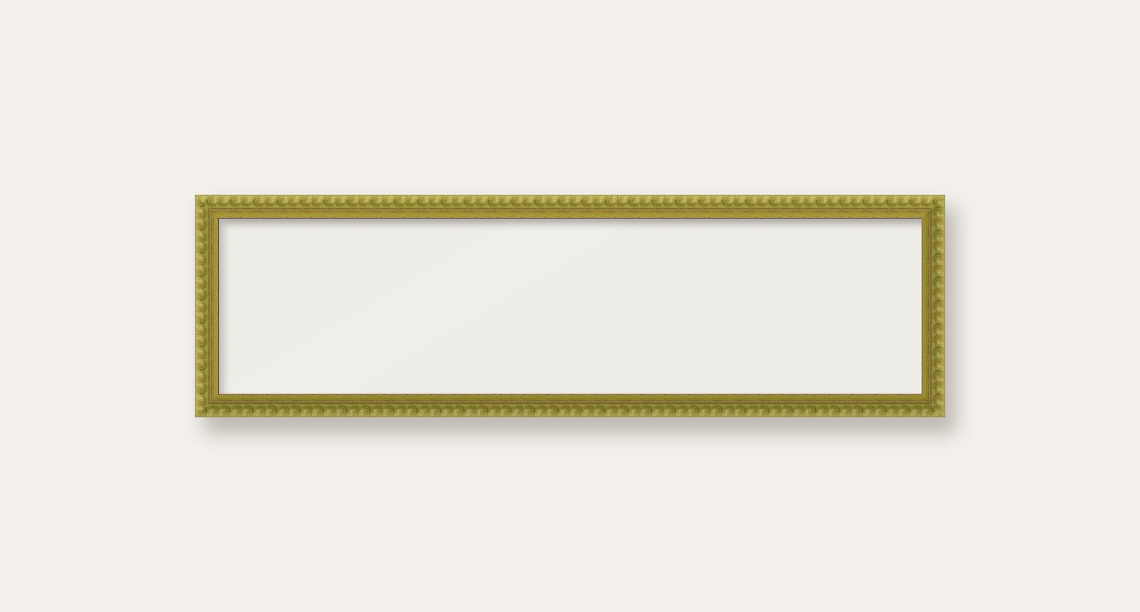 Green bobbin panoramic frame, 60cm x 15cm, frame only