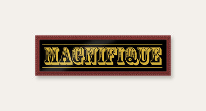 Magnifique panoramic print in a dark red bobbin frame
