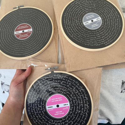 Customer photo — vinyl record cotton canvas