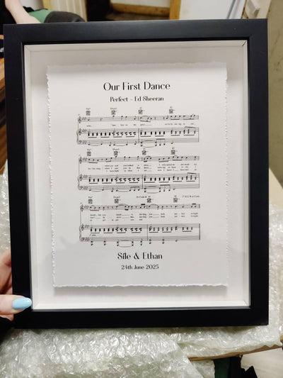 Customer photo — Personalised Sheet Music Handmade Sustainable Cotton Paper