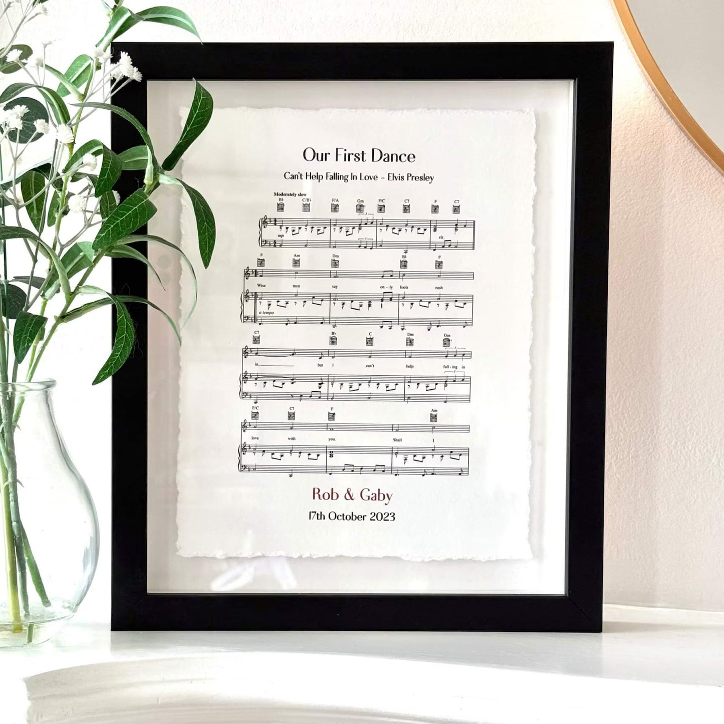 Personalised Sheet Music Handmade Sustainable Paper