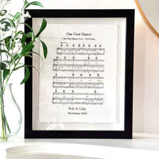 Personalised Sheet Music Handmade Sustainable Paper